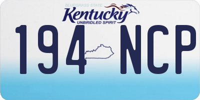 KY license plate 194NCP