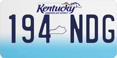 KY license plate 194NDG