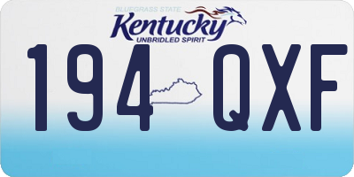 KY license plate 194QXF