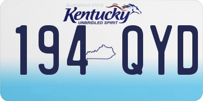 KY license plate 194QYD