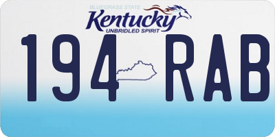 KY license plate 194RAB