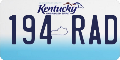 KY license plate 194RAD