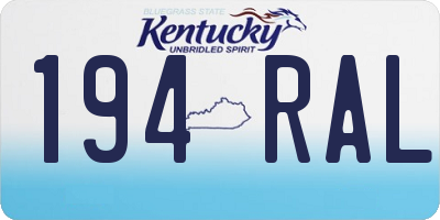 KY license plate 194RAL