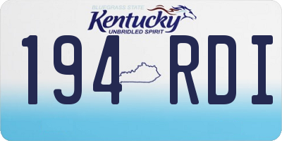 KY license plate 194RDI