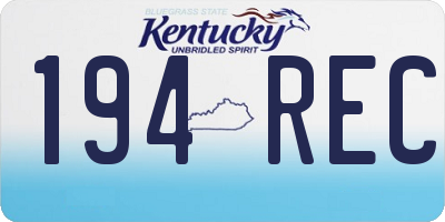 KY license plate 194REC