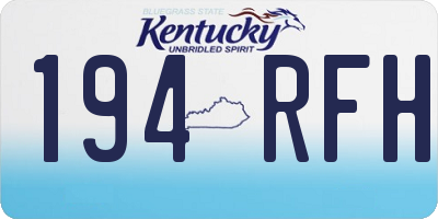 KY license plate 194RFH
