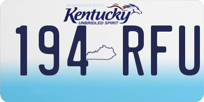 KY license plate 194RFU