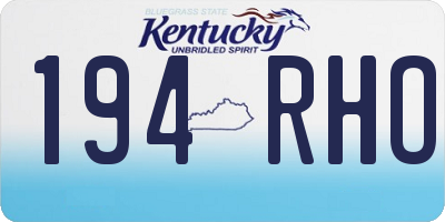 KY license plate 194RHO