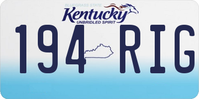 KY license plate 194RIG