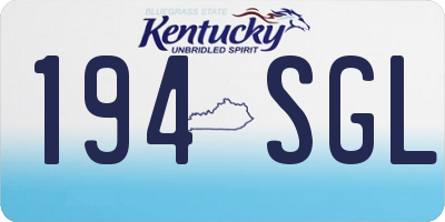 KY license plate 194SGL