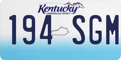KY license plate 194SGM