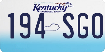 KY license plate 194SGO