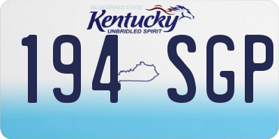 KY license plate 194SGP