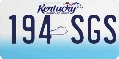 KY license plate 194SGS