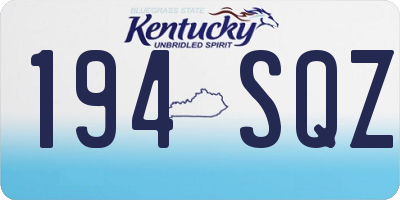KY license plate 194SQZ