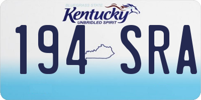 KY license plate 194SRA