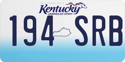 KY license plate 194SRB