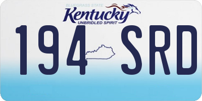 KY license plate 194SRD