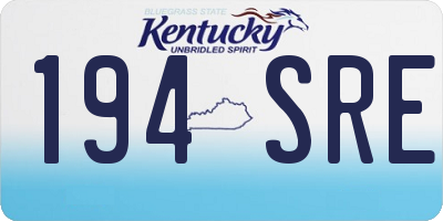 KY license plate 194SRE