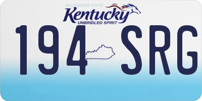 KY license plate 194SRG