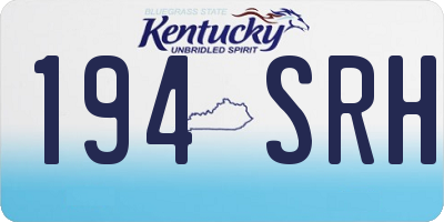 KY license plate 194SRH