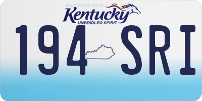 KY license plate 194SRI