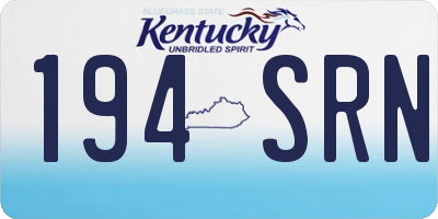KY license plate 194SRN