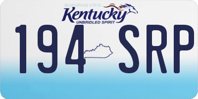 KY license plate 194SRP