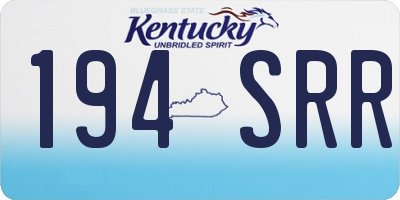 KY license plate 194SRR