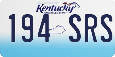KY license plate 194SRS