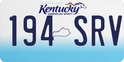 KY license plate 194SRV