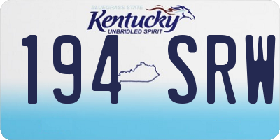 KY license plate 194SRW