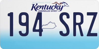 KY license plate 194SRZ