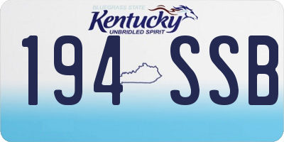 KY license plate 194SSB