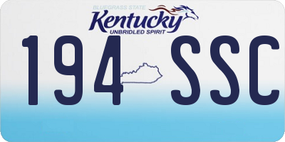 KY license plate 194SSC
