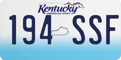 KY license plate 194SSF