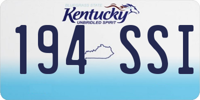 KY license plate 194SSI