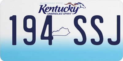 KY license plate 194SSJ