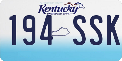 KY license plate 194SSK