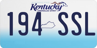KY license plate 194SSL