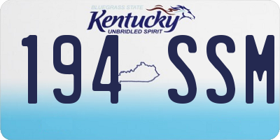 KY license plate 194SSM
