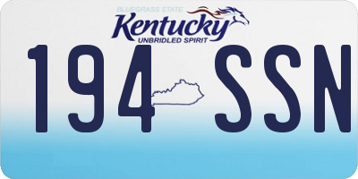 KY license plate 194SSN
