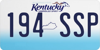 KY license plate 194SSP