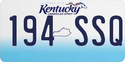 KY license plate 194SSQ