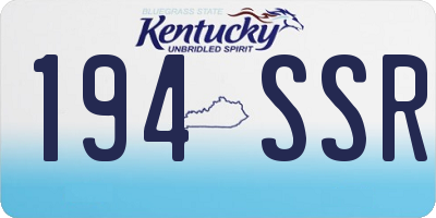 KY license plate 194SSR