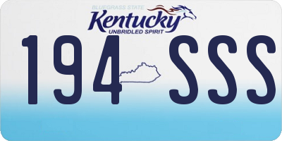 KY license plate 194SSS