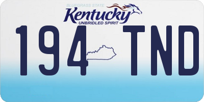 KY license plate 194TND