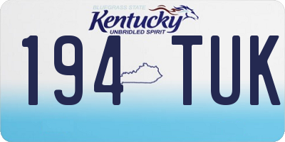 KY license plate 194TUK