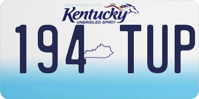 KY license plate 194TUP