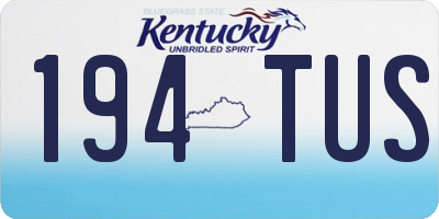 KY license plate 194TUS